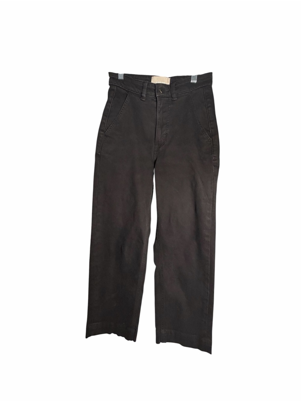 Everlane Cotton Black Straight Cropped Chinos Sz 0